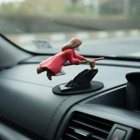 Magical Theme Witch Car Dashboard Ornament Easy Installation Flying Wizard Car Decoration No Batteries Needed Motion Activated Dashboard Figure 3D Printed for Fantasy Fans