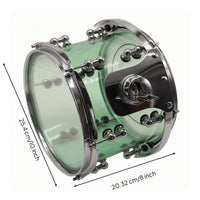 10x8inch Snare Drum with Throw-off Clear Acrylic Snare Drum Resonant Instrument for Drummers, Rehearsals, Practice Rooms