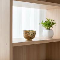 Embossed Cup with Dragon Relief Gold-Toned Brass Cup Footed Chalice Wide-Mouth for Collectors