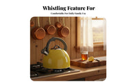 Steaming Tea Kettle Induction Compatible Stainless Beverage Kettle Gas Cooktop Whistling Teapot for Home