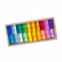Acrylic Color Blocks Transparent Translucent Block Set Smooth Edges Rainbow Stacking Blocks for Kids, Playroom