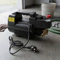 220V Electric Pressure Washer Brass Fittings High-Pressure Washer Built-in Handle Self-Priming Pump Vented Body for Cleaning, Water Pumping