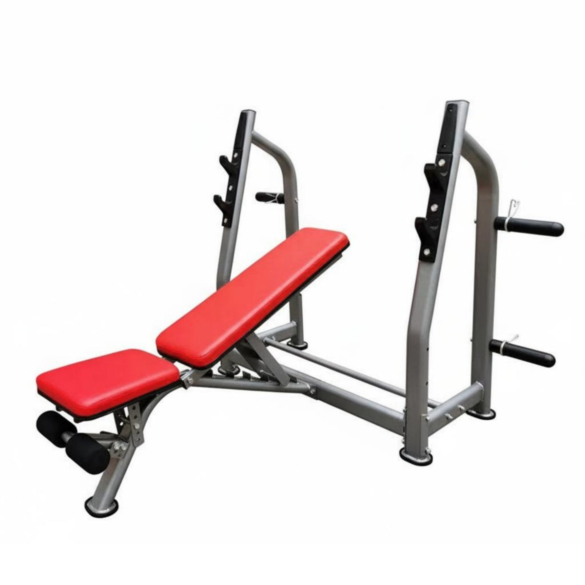Heavy-Duty Steel Frame Squat Rack and Bench Press Combo Shock-Absorbing Hooks Weight Bench with Squat Rack Anti-Slip Rubber Feet Multi-Functional Workout Station for Weightlifters, Bodybuilders