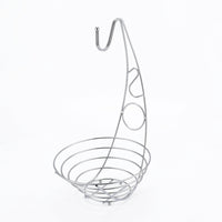 Fruit Bowl with Banana Hanger for Kitchen Countertop, Metal Wire Basket with Perforated Design for Air Circulation