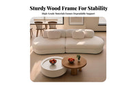 Curved Sectional Sofa Minimalist Modern Lounge Couch Solid Wood Frame Household Seating for Hosts, Homeowners, Reception Area, Hotel Lobby, Guest Room