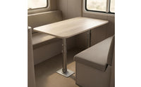 Rv Table Rectangular Tabletop Telescopic Table Rounded Corners for Vehicle Interior, Compact Areas