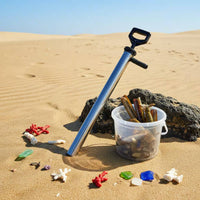 Easy to Use Stainless Steel Shrimp Pump Non Slip Handle Beach Clam Suction Tool Sea Worm Extractor for Tidal Flat, Shoreline