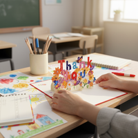 3D Pop-Up Thank You Card for Business Clients & Teachers, Mid-Autumn Festival & Appreciation Gift