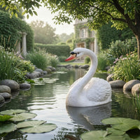 Buoyant Swan Sculpture Curved Neck Buoyant Swan Ornament Weather Resistant Outdoor Decor for Pool, Garden