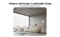 Cumulus Sofa Creamy cream Color Living Room Furniture Designer Inspired Upholstered Couch for Interior Designers, Design aficionados, Lounging, Showroom