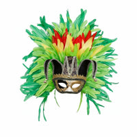 Feathered Feather Masquerade Mask Vintage Venetian Half Mask Retro Design Masquerade Headpiece Dramatic for Carnival, Halloween
