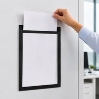 Magnetic Holder A4 Document Holder, Magnetic Pocket, Transparent, White, Refrigerator Compatible