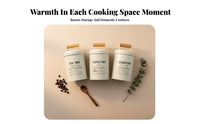 3 Pieces Metal Canister Wooden Handle Sealed Lid Tea Beverage Sweetener Canister Set Airtight Farmhouse Kitchen Jar Set