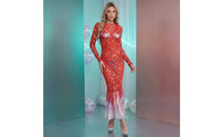 Mermaid Maxi Dress Fitted Bodycon Maxi Dress Printed for Cosplay, Photo Shoots