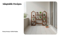 Floor-Standing Multi-Level Planter Stand Artistic Design Tree-Shaped Pot Stand Space-Saving Flower Rack Stable Construction for Gardeners, Homeowners, Apartment Dwellers, Balcony, Living Room, Bedroom, Office