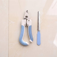 Nail Clippers and Nail File Set for Small Dog and Cat, Stainless Steel Blades to Avoid Over Cutting, Non Slip Ergonomic Handles, 2 Piece Pack