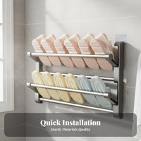 No-Drill Installation Slipper Rack Multi-Layer Shoe Organizer Space-Saving Wall Mount Strong Weight Capacity for Apartment Dwellers, Homeowners, Bathroom, Behind the Door, Entryway, Bedroom