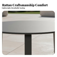 4 Pieces Weather-Resistant 4-Piece Woven Seating set Modern Design 4-Person Seating Group Thick upholsterys Outdoor Furniture Easy to Clean for Business Owners, Homeowners, Families, Rooftop, Garden, Sunroom, rearyard