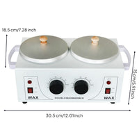 Double Depilatory Warmer Electric Double Pot Depilatory Heater Appliance Professional Adjustable Temperature for Estheticians