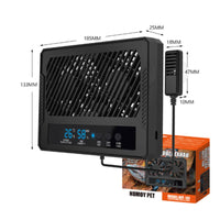 Reptile Enclosure Cooler with Monitor Digital Ventilator Compact for Vivarium