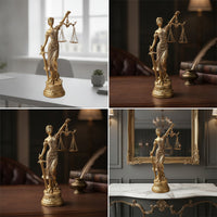 Lady Justice Statue Lustrous Deity of Justice Figurine Ornate for Office, Desk