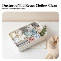 3 Pieces Compartmented Underwear Organizer Set Space-Saving for Students, Adults