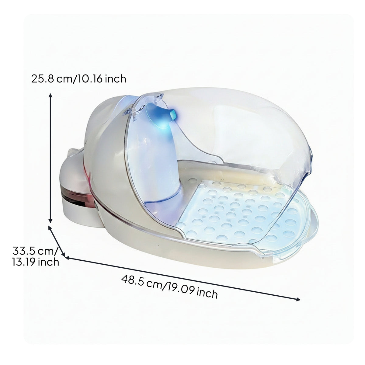 Clear Dome Hand Care Machine Water Reservoir Hand Treatment Unit Perforated Tray Manicure Machine Built-in Base for Salon