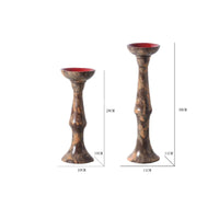 2 Pieces Candle Holders with Red Cups Vintage-Inspired Resin Candle Holders Candlesticks Sculptural Candlestick Elegant