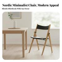 Nordic design Foldable Wooden Chair Space-Saving Design Upholstered Wooden Folding Chair Sturdy Frame Stackable Seat Easy to Clean for Apartment Dwellers, Event Organizers, Office Managers, Conference Room, Small Apartments, Kitchen, Parties