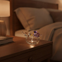 Bird Figurine with Nest Clear Bird Figurine Tabletop Crystal Birds for Collectors, Desk, Office