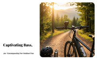 Bluetooth Connectivity two-wheeler Handlebar audio unit Deep Bass Miniature Cylinder Speaker Lanyard Included Outdoor Gear stable bike Mount for Cyclists, Scooter Riders, Commuters, Cycling, Camping, journey, Beach and Pool