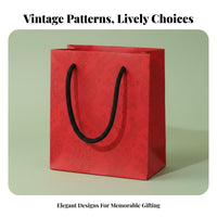 Jewelry Gift Bag Retro Design Thick Paper Gift Pouch Fine Workmanship Vintage Pattern Tote Bag for Event Planners, Special Occasions, Weddings