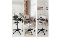 Rolling Salon Tray Rolling Workstation Rolling Tray Movable Furniture for Hairstylists, Nail Technicians, Barbershop, Cosmetics Studio