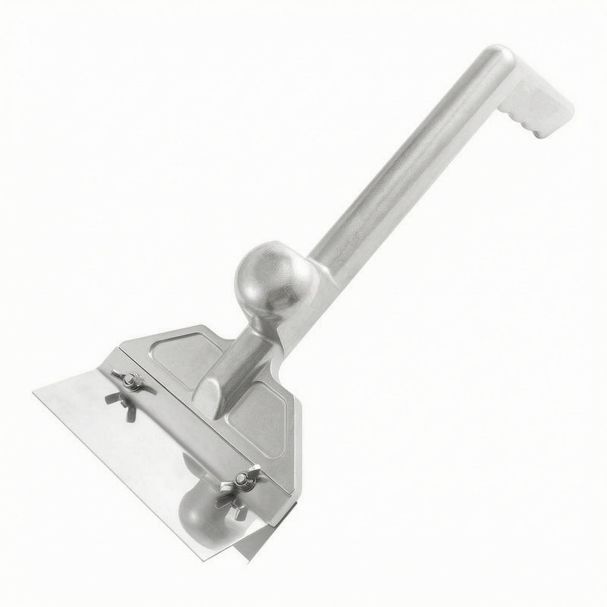 Aluminum Alloy Barbecue Scraper Smooth Finish Bbq Scraper White Grip End for Griddle