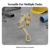 Multi-Functional Wire Rope Tensioner Drop Forged Steel Hooks Double Hook Come-Along Self-Locking Brake for Workshops, Port Terminals, Garage
