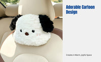 Plush Car Neck Pillow, Cartoon Support, Cute Headrest Pillow, Soft PP Universal Car Decor
