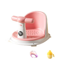 Ergonomic Backrest Temperature Sensing Bath Stool Drainage Holes Infant Bathtub Circle for Infants