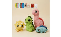 Includes Instructions & Tutorial DIY Dinosaur Crochet Kit for Beginners
