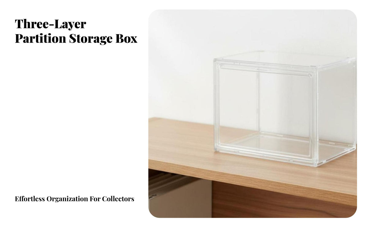 Anime Pin Storage Box High Clearness Clear Acrylic Display Case Dustproof Photocard Display Cabinet for Collectors, Bookshelf
