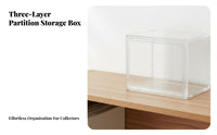 Anime Pin Storage Box High Clearness Clear Acrylic Display Case Dustproof Photocard Display Cabinet for Collectors, Bookshelf