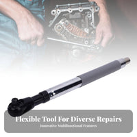 Labor-Saving 1/2 Inch Drive Ratchet Ergonomic Anti-Slip Grip Extendable Ratchet Wrench Reversible for Farmers, Machinery Maintenance, Garage