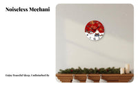 Silent Movement Christmas Wall Clock Non-Ticking Round Christmas Clock Battery Operated for Children, Gift Givers, Living Room, Bedroom