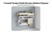 Drillwithout Drilling Installation Wall-Mounted Seasoning Rack Multi-Functional Seasoning Rack Multifunctional Kitchen Organizer Easy to Clean for Homeowners, Home Cooks, Families, over Countertop, Pantry, Cabinet