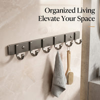 Bedroom and Closet Wall Mounted Clothes Hooks for Students, Waterproof Space Aluminum Coat for Kitchen and Bathroom