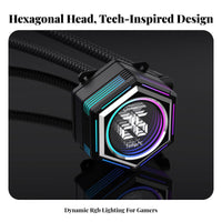 Efficient Heat Dissipation Hexagonal Processor Water Cooler High Performance AIO Processor Liquid Cooler Pure Copper Base for Overclockers
