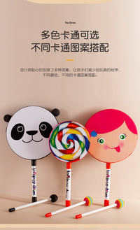 儿童拍拍鼓玩具奥尔夫打击乐器6寸棒棒糖手敲鼓音乐0-3岁早教教具 棒棒糖敲鼓（8寸）