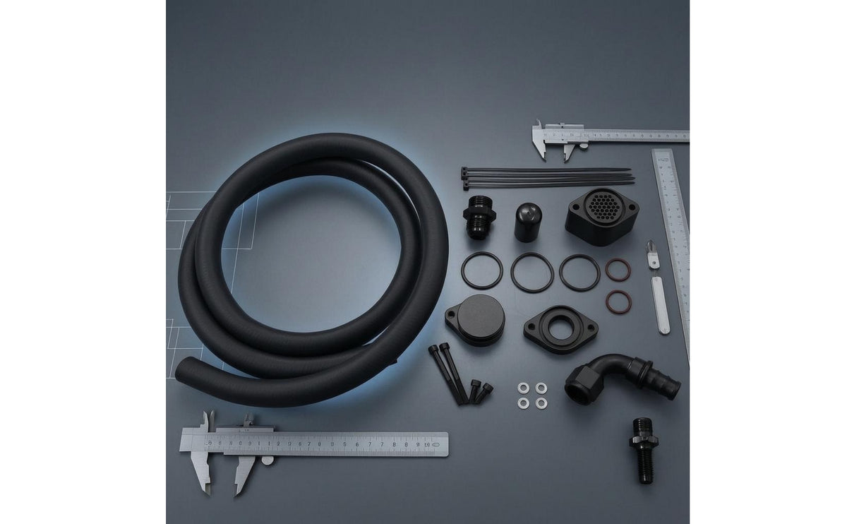 Complete Ccv Reroute Kit with Fittings Engine Vent Hardware Kit Black