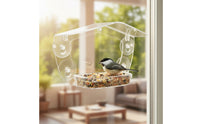 Clear Window Bird Feeder with Suction Cups Transparent Window Bird Feeder House-Shaped Weatherproof for Nature Lovers, Backyard, Patio