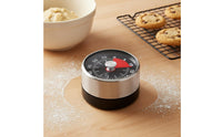 No Batteries Required Stainless Steel Kitchen Timer Easy to Use Mechanical Kitchen Timer Loud Alarm for Teachers, Students, Kids, Office, Study Room, Classroom