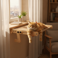 All-Season Cat Hammock Window Perch Bed for Multiple Cats, Large Hanging Cat Bed